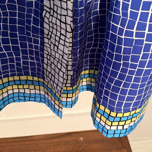 MII Collection Aux Cyclades Mosaic Patterned Cotton Midi Skirt Size XS - Picture 8 of 8